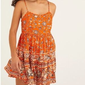 Urban Outfitters Orange Cotton Top with Label Detail